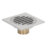 Squared Floor Drain Electroplating Metal High Flow Shower Floor Drain with Cover for Bathroom