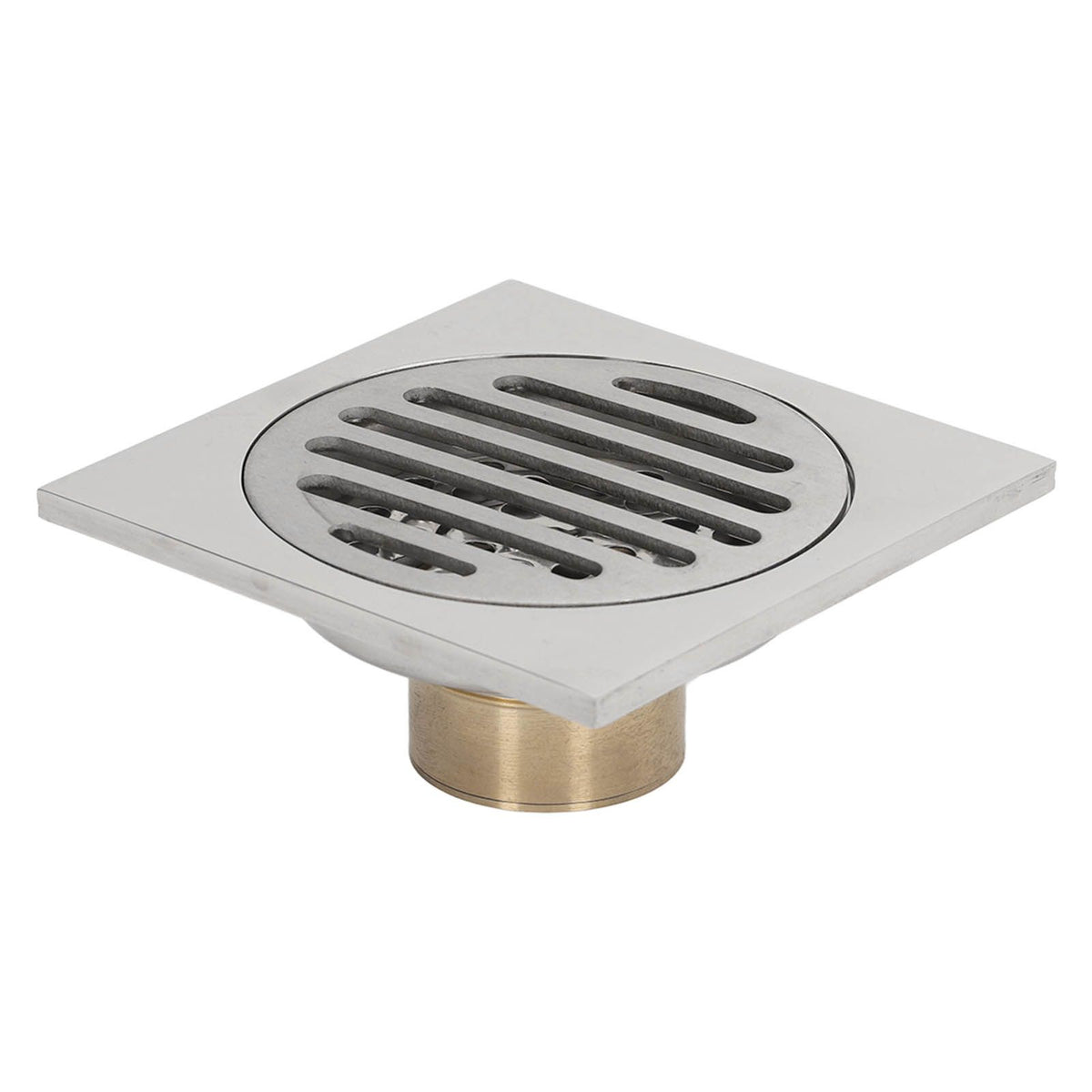 Squared Floor Drain Electroplating Metal High Flow Shower Floor Drain with Cover for Bathroom