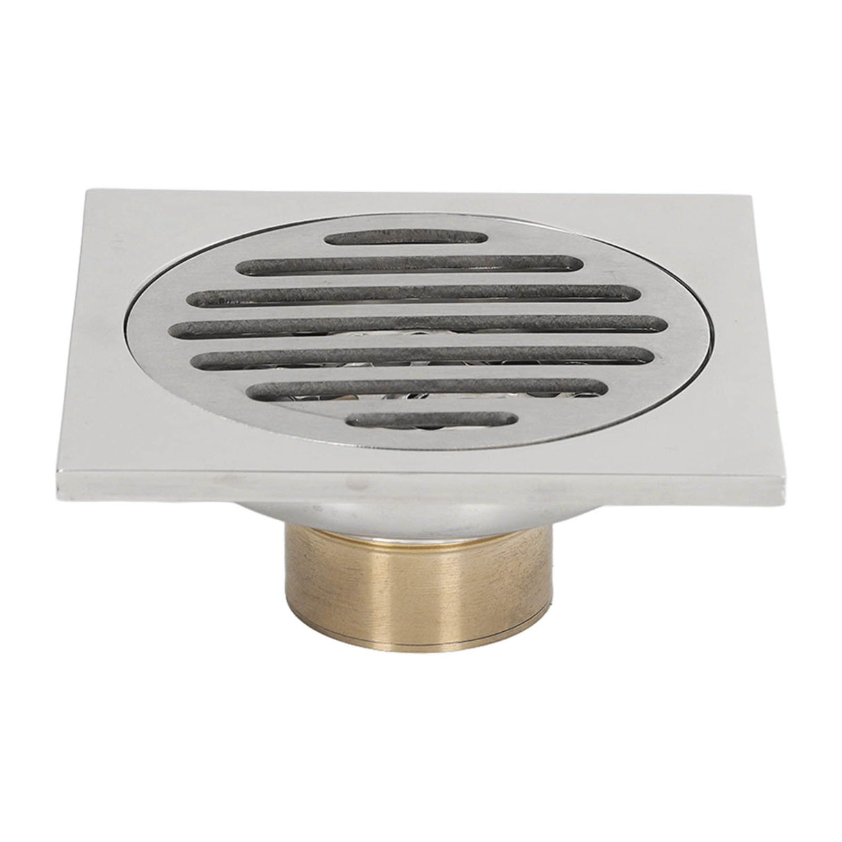 Squared Floor Drain Electroplating Metal High Flow Shower Floor Drain with Cover for Bathroom