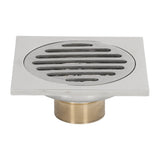 Squared Floor Drain Electroplating Metal High Flow Shower Floor Drain with Cover for Bathroom