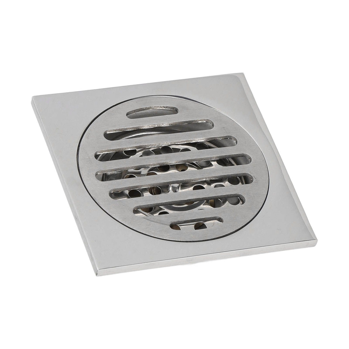 Squared Floor Drain Electroplating Metal High Flow Shower Floor Drain with Cover for Bathroom