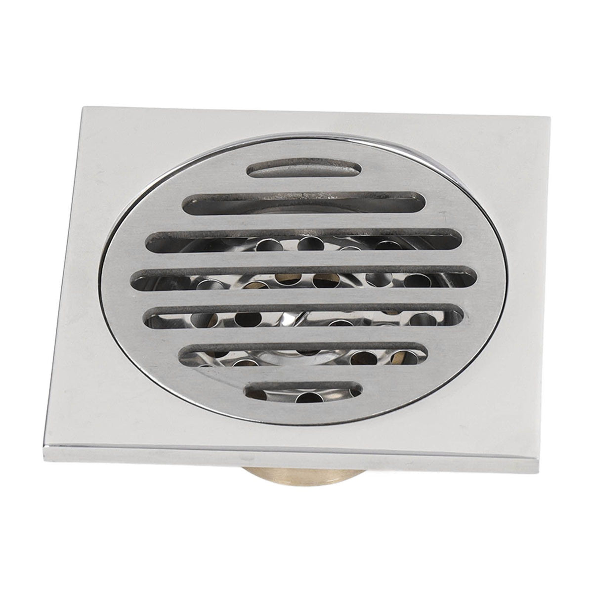 Squared Floor Drain Electroplating Metal High Flow Shower Floor Drain with Cover for Bathroom