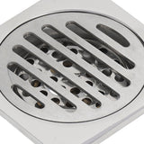 Squared Floor Drain Electroplating Metal High Flow Shower Floor Drain with Cover for Bathroom