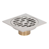 4 Inch Square Floor Drain Odor Proof Insect Proof Shallow Floor Drain with Pure Copper Core for Bathroom Kitchen Balcony Plating Shallow Water