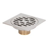 4 Inch Square Floor Drain Odor Proof Insect Proof Shallow Floor Drain with Pure Copper Core for Bathroom Kitchen Balcony Plating Shallow Water - 45-Degree Angle