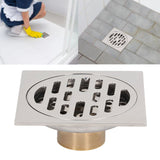 4 Inch Square Floor Drain Odor Proof Insect Proof Shallow Floor Drain with Pure Copper Core for Bathroom Kitchen Balcony Plating Shallow Water