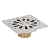 Deodorant Floor Drain Electroplating Copper Stainless Steel Insect Prevention Fast Drainage for Bathroom Washing Machine - Front View