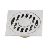 Shower Grates Electroplating Square Odor and Insect Repellent Lengthen Large Displacement Floor Drain for Bathroom Balcony S - Extra Image