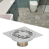 Shower Grates Electroplating Square Odor and Insect Repellent Lengthen Large Displacement Floor Drain for Bathroom Balcony S