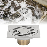 Shower Grates Electroplating Square Odor and Insect Repellent Lengthen Large Displacement Floor Drain for Bathroom Balcony S