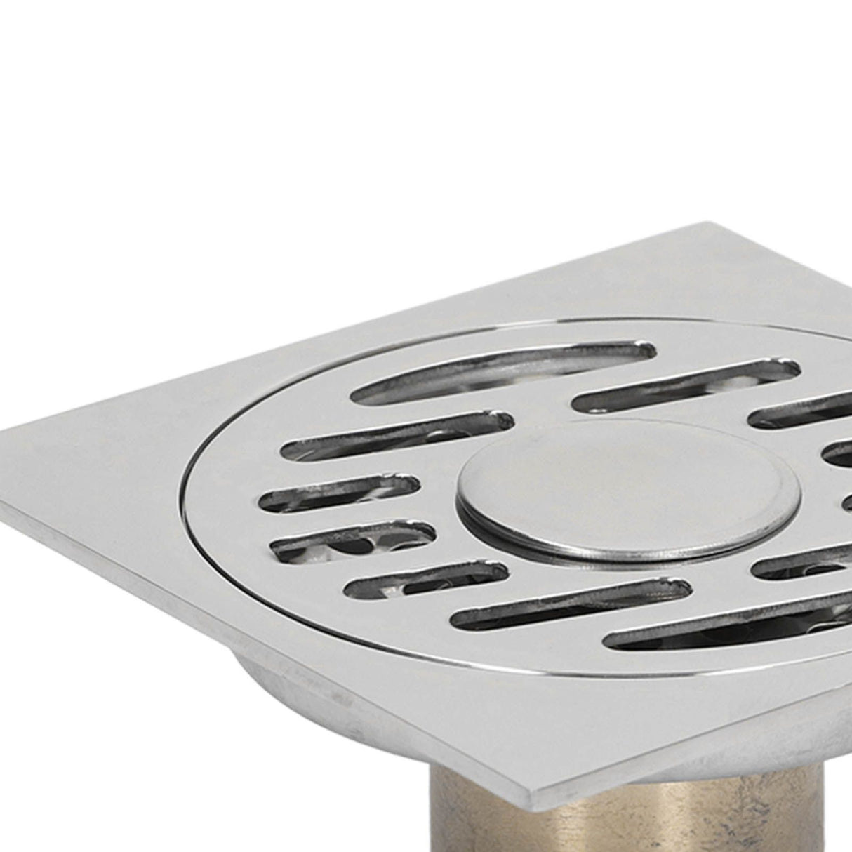 Shower Grates Electroplating Square Odor and Insect Repellent Lengthen Large Displacement Floor Drain for Bathroom Balcony S