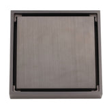Shallow Water Floor Drain Copper Stainless Steel Odorless Insect Proof Fast Drainage for Bathroom Kitchen Gray