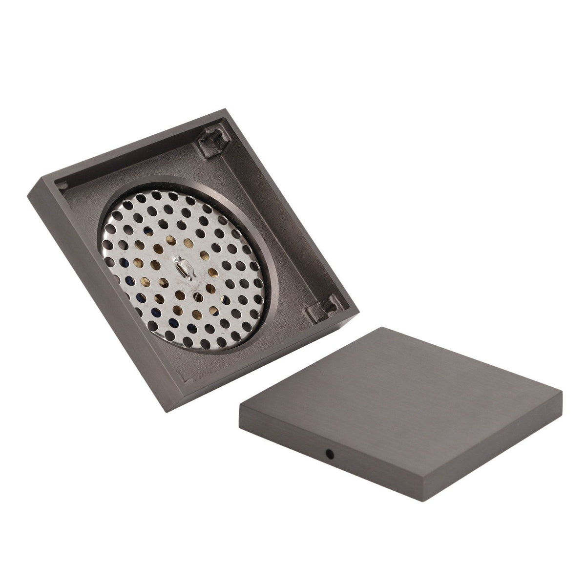 Shallow Water Floor Drain Copper Stainless Steel Odorless Insect Proof Fast Drainage for Bathroom Kitchen Gray