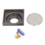 Shallow Water Floor Drain Copper Stainless Steel Odorless Insect Proof Fast Drainage for Bathroom Kitchen Gray - Extra Image