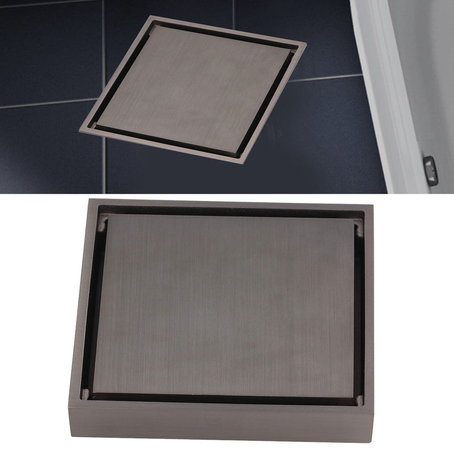 Shallow Water Floor Drain Copper Stainless Steel Odorless Insect Proof Fast Drainage for Bathroom Kitchen Gray
