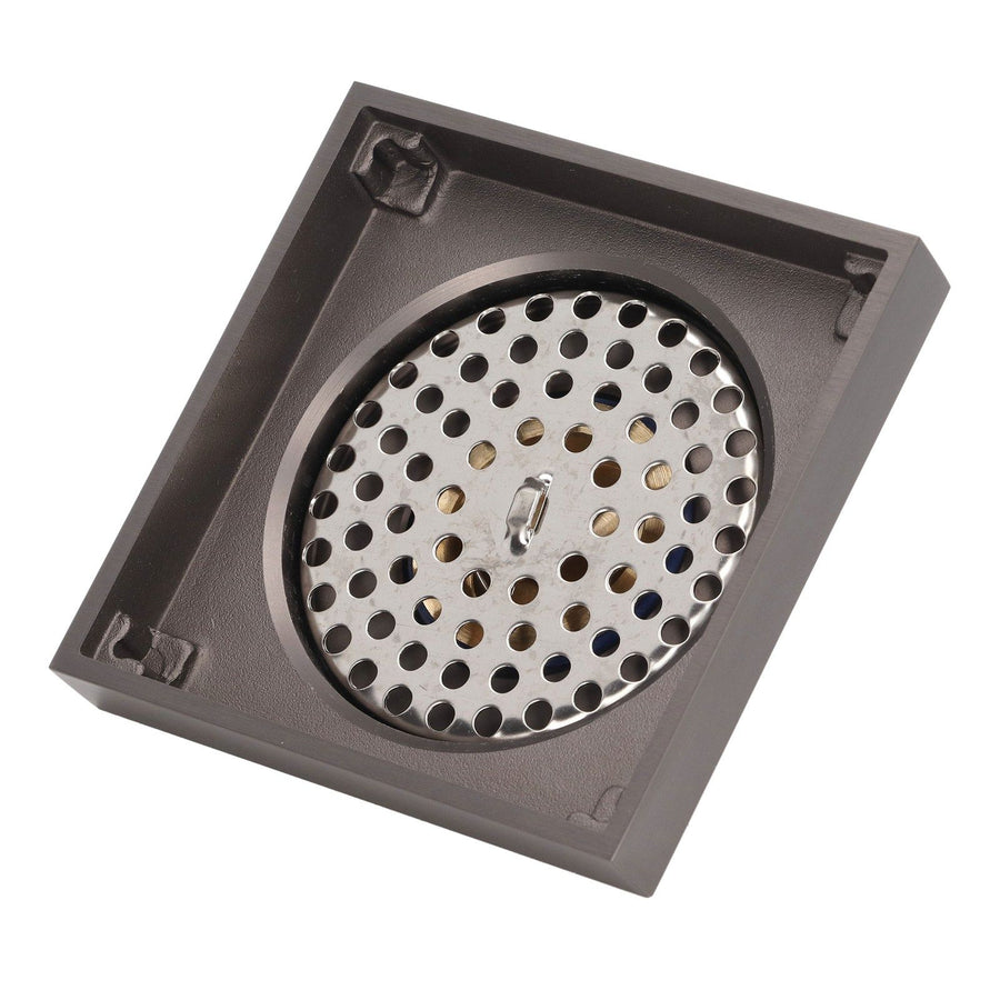Shallow Water Floor Drain Copper Stainless Steel Odorless Insect Proof Fast Drainage for Bathroom Kitchen Gray