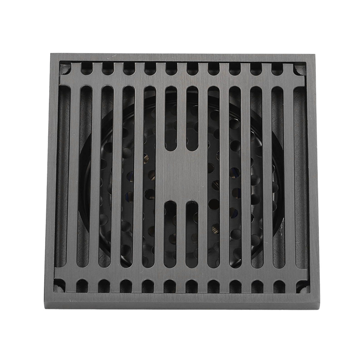 Floor Drain Stainless Steel Square Anti Odor Large Displacement Bathroom Grate for Home Balcony Grey