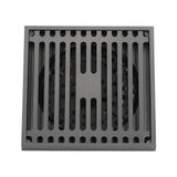 Floor Drain Stainless Steel Square Anti Odor Large Displacement Bathroom Grate for Home Balcony Grey