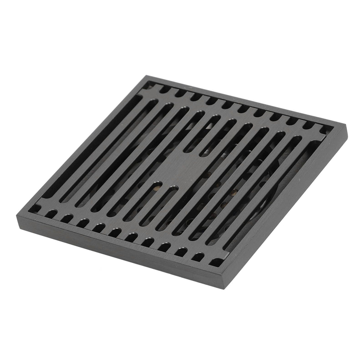 Floor Drain Stainless Steel Square Anti Odor Large Displacement Bathroom Grate for Home Balcony Grey