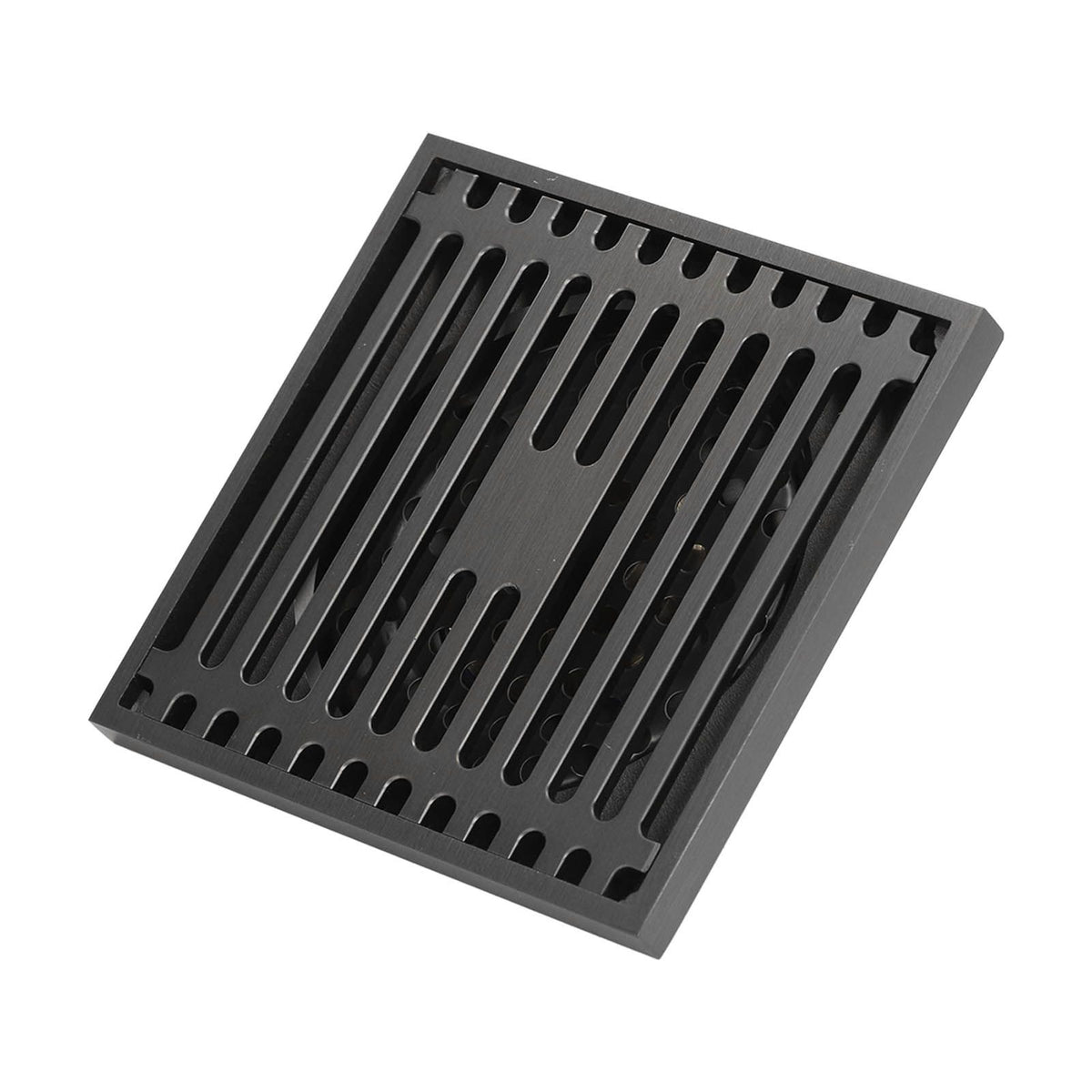 Floor Drain Stainless Steel Square Anti Odor Large Displacement Bathroom Grate for Home Balcony Grey