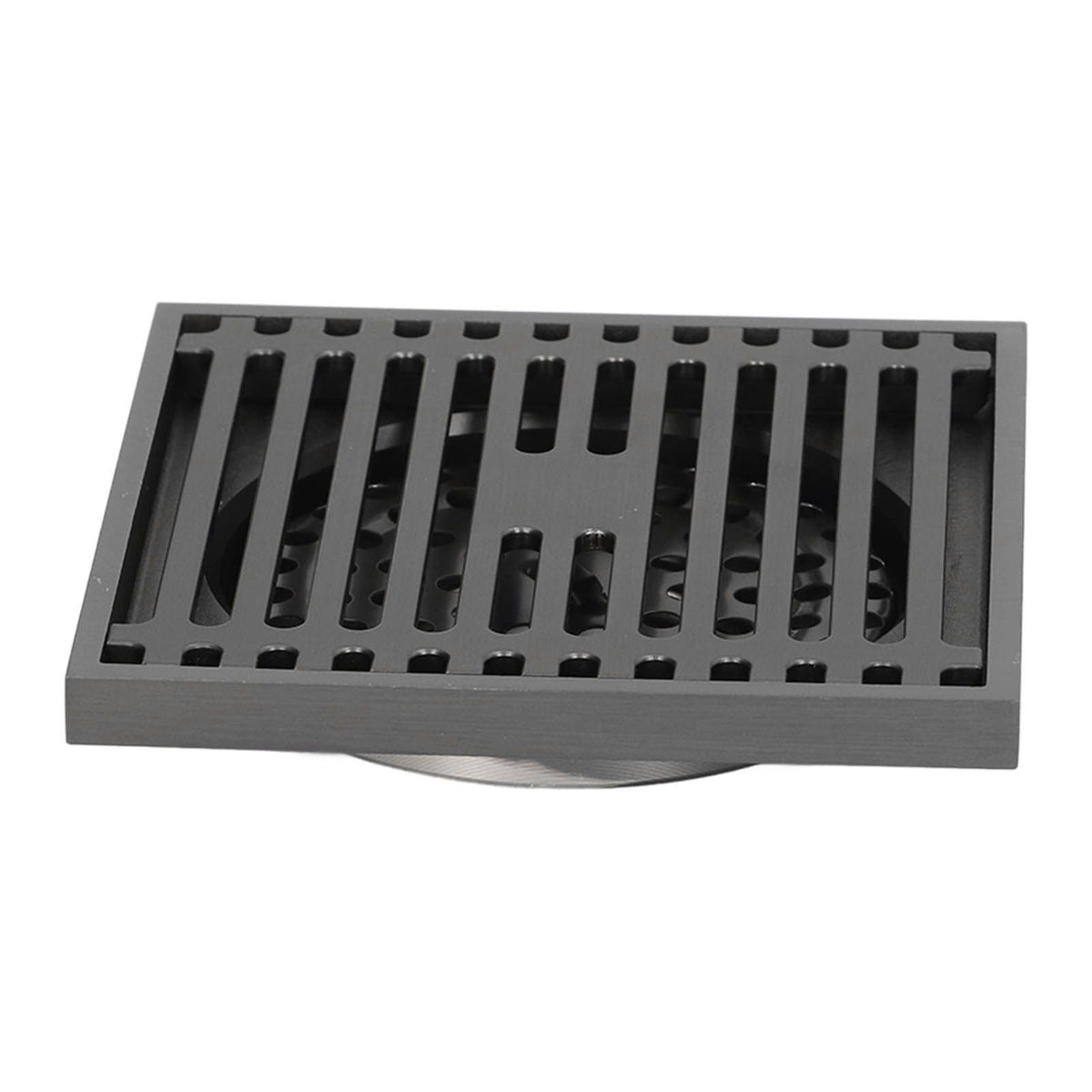Floor Drain Stainless Steel Square Anti Odor Large Displacement Bathroom Grate for Home Balcony Grey