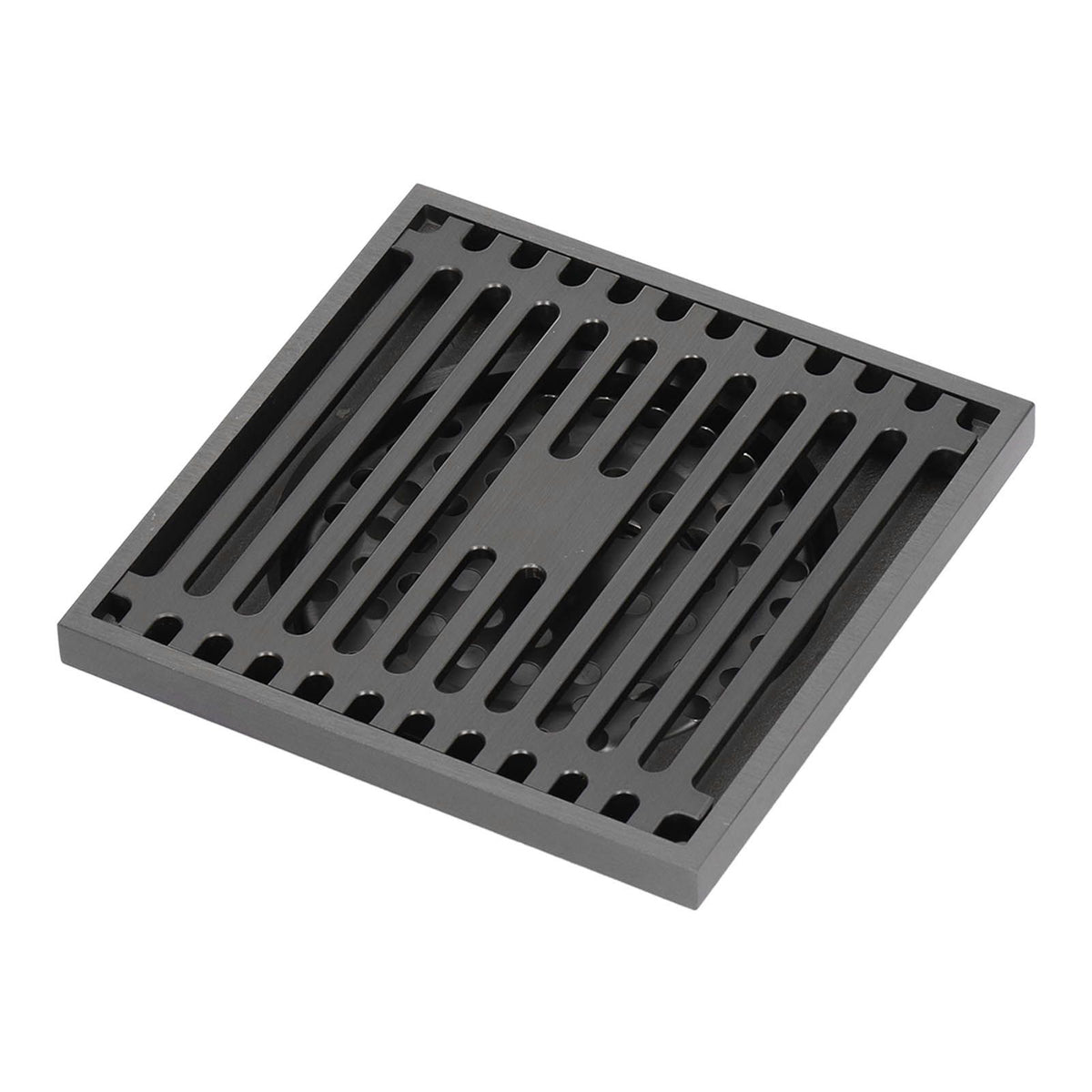 Floor Drain Stainless Steel Square Anti Odor Large Displacement Bathroom Grate for Home Balcony Grey
