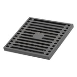 Floor Drain Stainless Steel Square Anti Odor Large Displacement Bathroom Grate for Home Balcony Grey