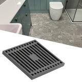 Floor Drain Stainless Steel Square Anti Odor Large Displacement Bathroom Grate for Home Balcony Grey