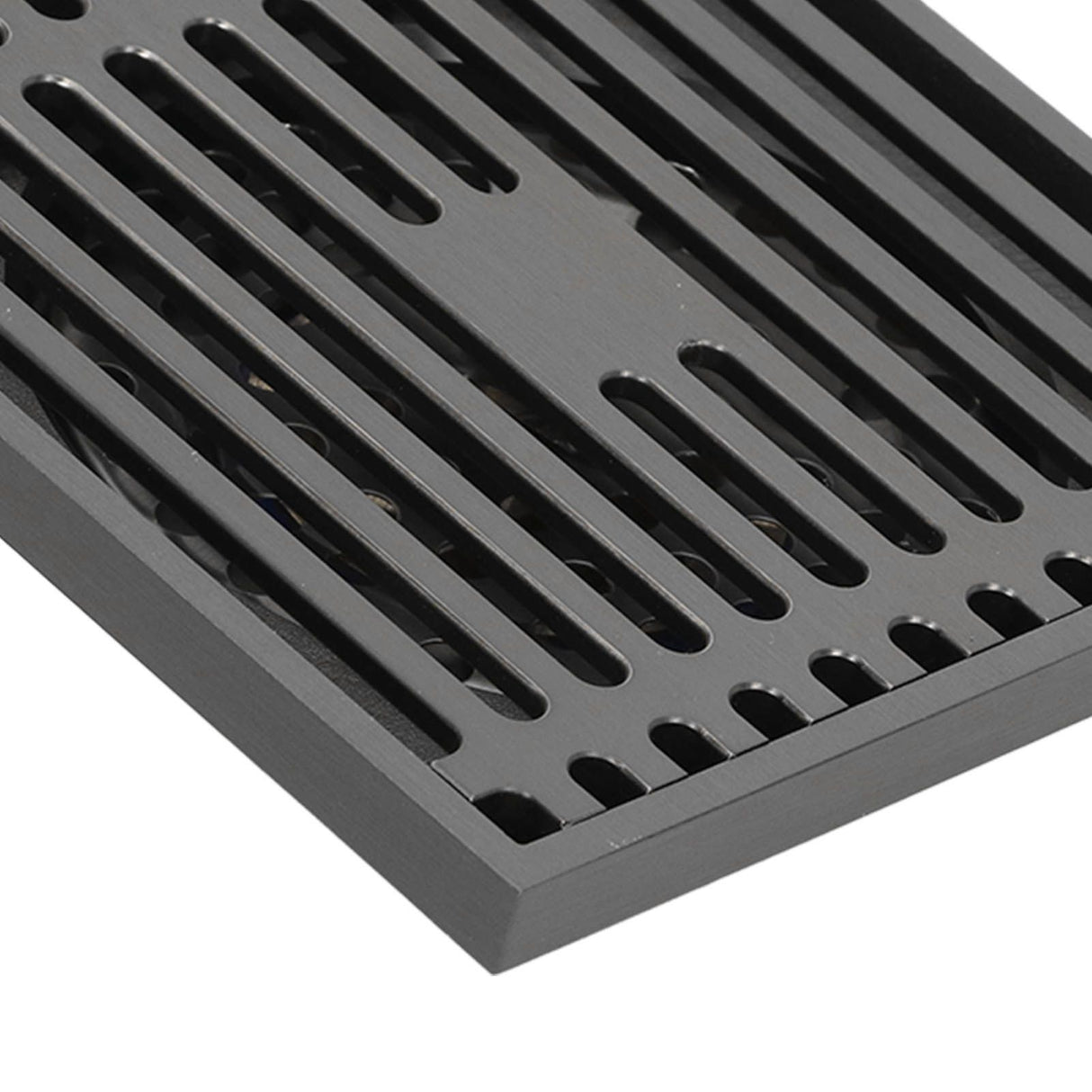 Floor Drain Stainless Steel Square Anti Odor Large Displacement Bathroom Grate for Home Balcony Grey