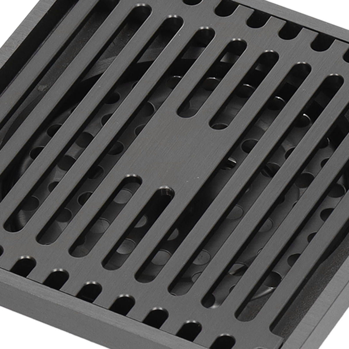 Floor Drain Stainless Steel Square Anti Odor Large Displacement Bathroom Grate for Home Balcony Grey