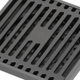 Floor Drain Stainless Steel Square Anti Odor Large Displacement Bathroom Grate for Home Balcony Grey