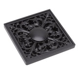 Floor Drain Quadrate Antique European Style Copper Stainless Steel Odor Proof Insect Proof for Bathroom Kitchen - Side View