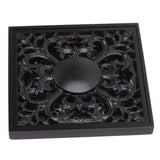 Floor Drain Quadrate Antique European Style Copper Stainless Steel Odor Proof Insect Proof for Bathroom Kitchen - Top-Down View