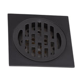Floor Drain European Style Antique Stainless Steel and Copper Square Shower Grate for Balcony Kitchen Black - Top-Down View