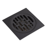 Floor Drain European Style Antique Stainless Steel and Copper Square Shower Grate for Balcony Kitchen Black - 45-Degree Angle