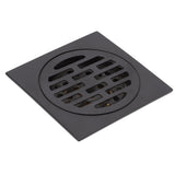 Floor Drain European Style Antique Stainless Steel and Copper Square Shower Grate for Balcony Kitchen Black