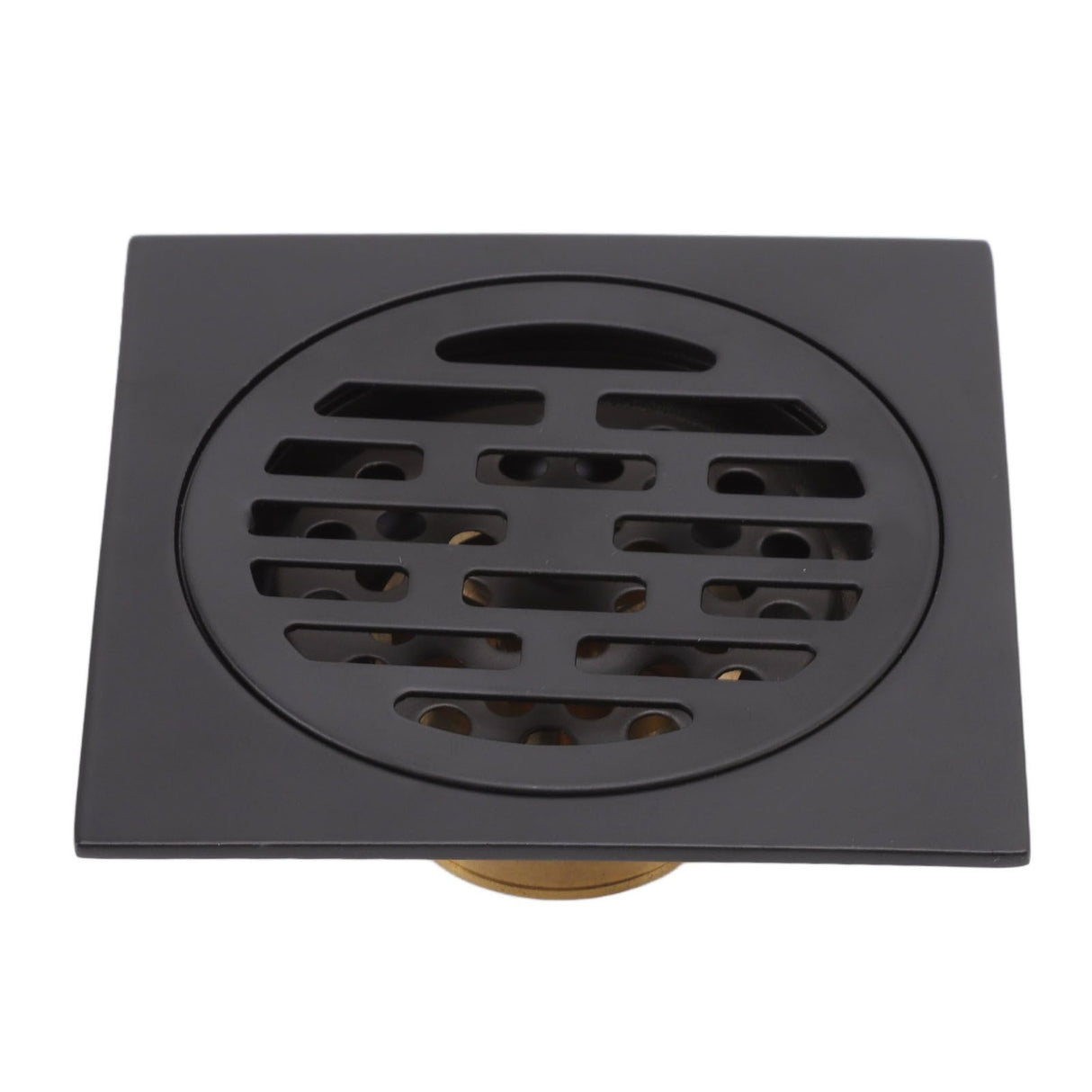 Floor Drain European Style Antique Stainless Steel and Copper Square Shower Grate for Balcony Kitchen Black