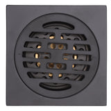 Floor Drain European Style Antique Stainless Steel and Copper Square Shower Grate for Balcony Kitchen Black - Extra Image