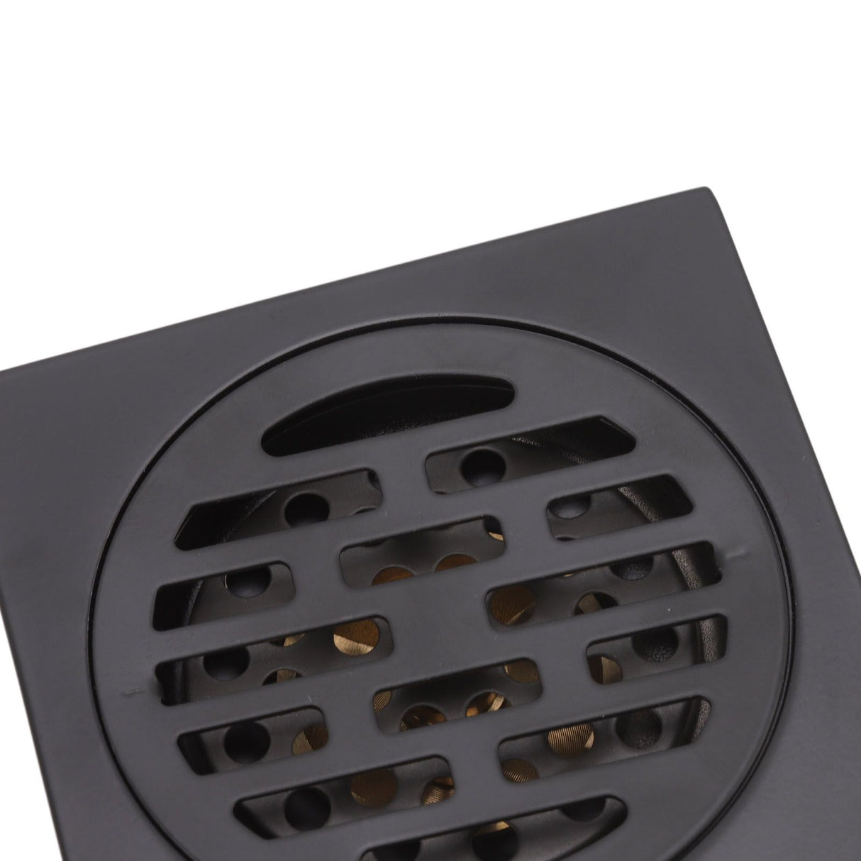 Floor Drain European Style Antique Stainless Steel and Copper Square Shower Grate for Balcony Kitchen Black