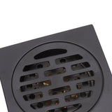 Floor Drain European Style Antique Stainless Steel and Copper Square Shower Grate for Balcony Kitchen Black - Extra Image