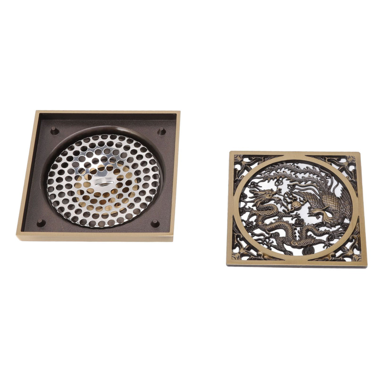 Antique Deodorant Floor Drain European Style Square Shower Floor Drain for Kitchens Bathrooms Garages Basements Balconies