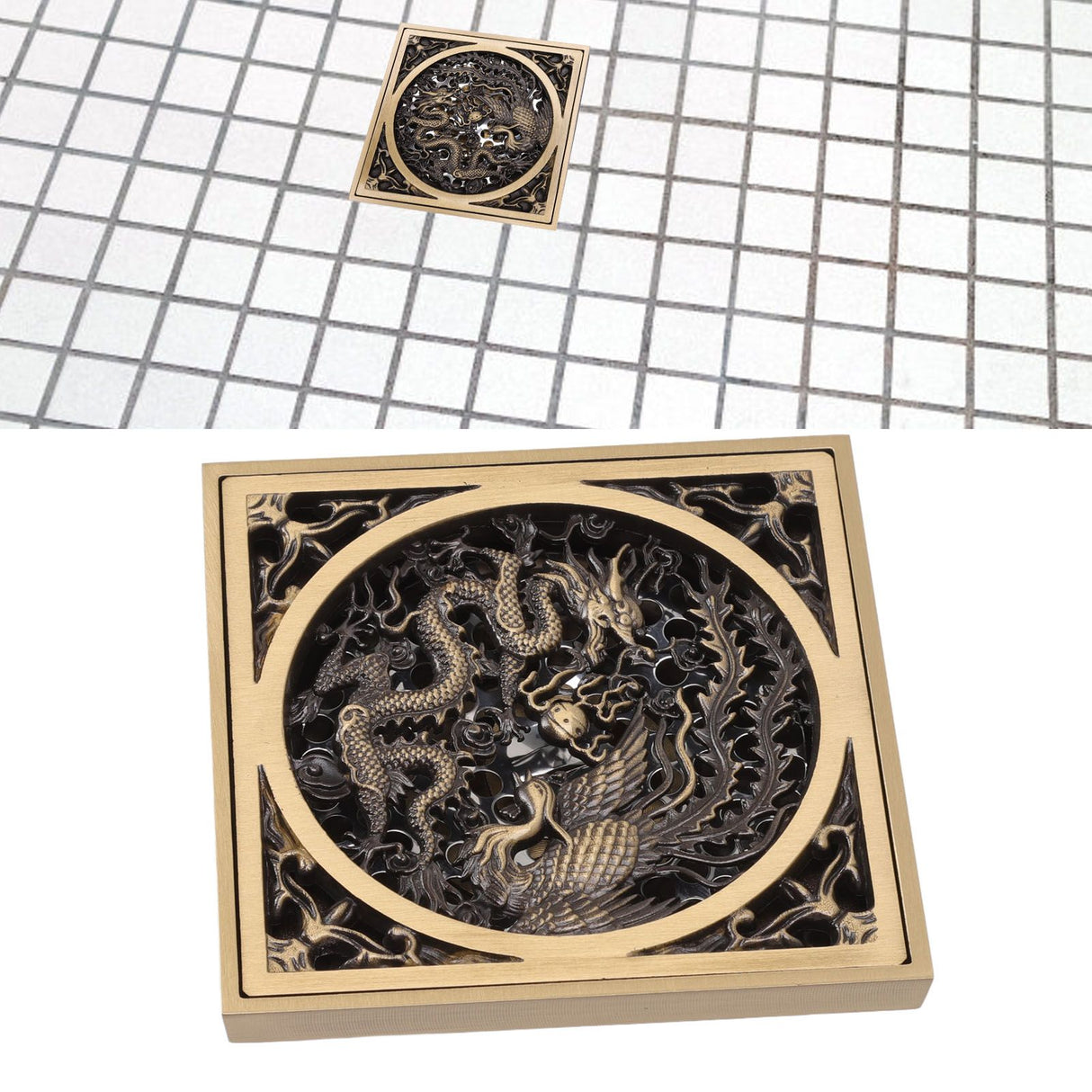 Antique Deodorant Floor Drain European Style Square Shower Floor Drain for Kitchens Bathrooms Garages Basements Balconies