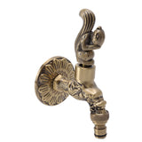 Water Faucet Copper Tap G1/2 Female Thread Home Decoration for Sink Basin Bathroom Squirrel and Dragon Pattern - Side View
