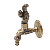 Water Faucet Copper Tap G1/2 Female Thread Home Decoration for Sink Basin Bathroom Squirrel and Dragon Pattern - 45-Degree Angle