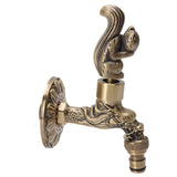 Water Faucet Copper Tap G1/2 Female Thread Home Decoration for Sink Basin Bathroom Squirrel and Dragon Pattern - Rear View