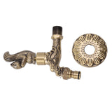 Water Faucet Copper Tap G1/2 Female Thread Home Decoration for Sink Basin Bathroom Squirrel and Dragon Pattern - Low Angle