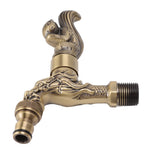 Water Faucet Copper Tap G1/2 Female Thread Home Decoration for Sink Basin Bathroom Squirrel and Dragon Pattern