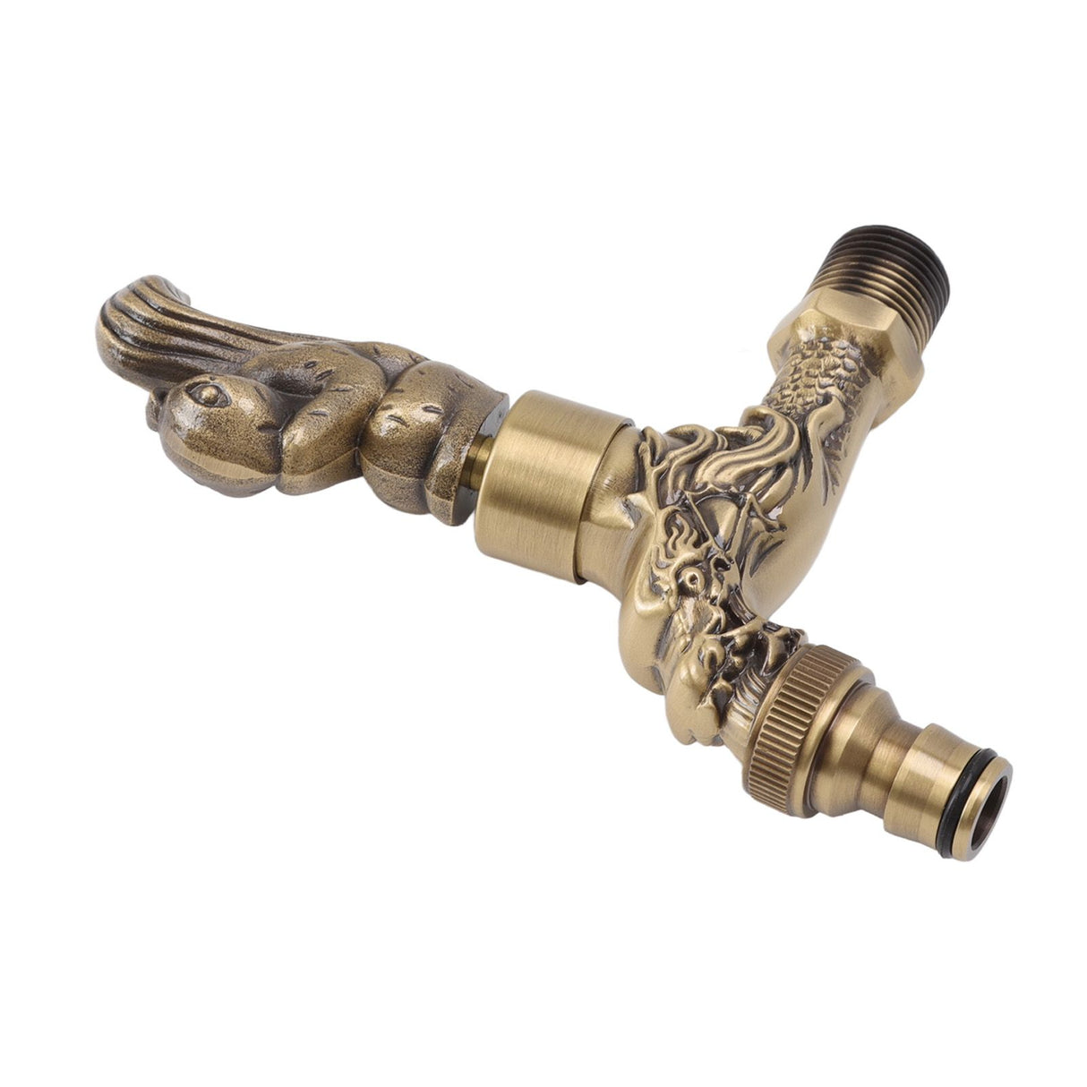 Water Faucet Copper Tap G1/2 Female Thread Home Decoration for Sink Basin Bathroom Squirrel and Dragon Pattern
