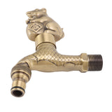 Antique Carved Faucet Bronze Copper Carp Retro Anti Rust Outdoor Garden Tap for Toilet G1/2in Squirrel