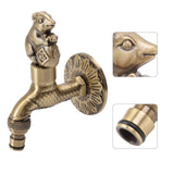 Antique Carved Faucet Bronze Copper Carp Retro Anti Rust Outdoor Garden Tap for Toilet G1/2in Squirrel - Extra Image